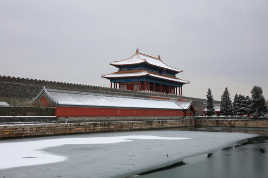 故宫神武门雪景