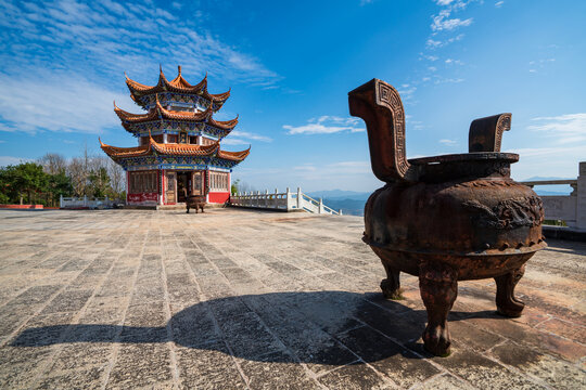 飞山寺庙建筑景象