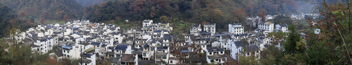 婺源长溪村全景图