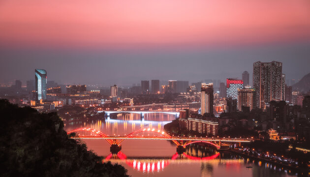 广西柳州城市夜景