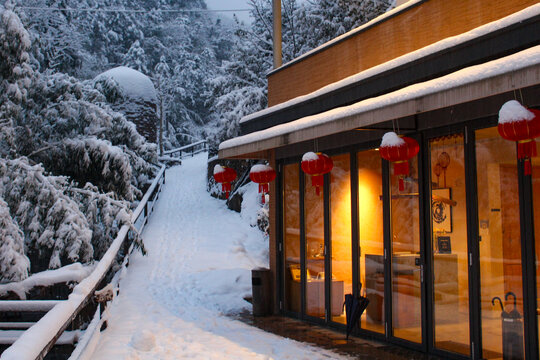 雪景民宿大厅