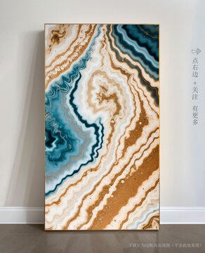 玄關大理石背景墻抽象畫