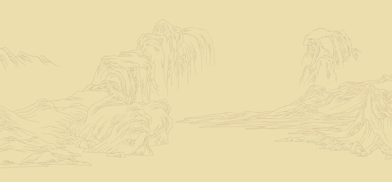 山水畫白描