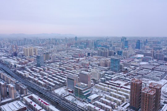 城市雪景