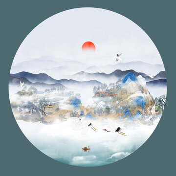 鏡心國(guó)潮山水