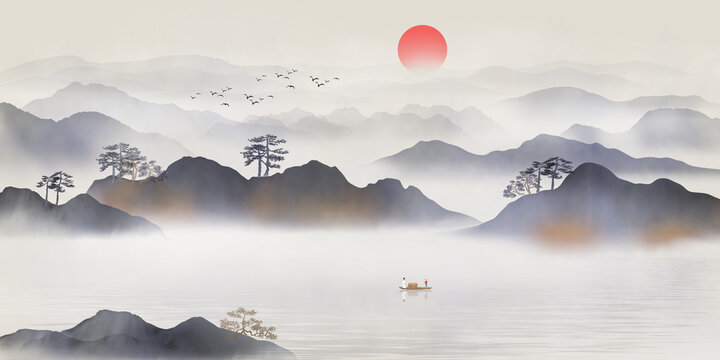 新中式山水畫