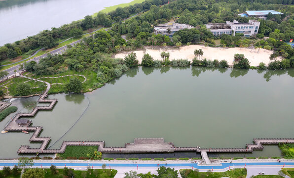 俯拍眉山城市风景