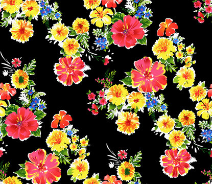 亂花數(shù)碼女裝花卉花型