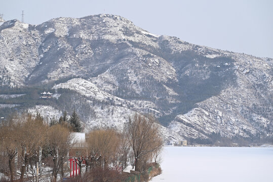 张家口赤城县白河湾公园冬季雪景