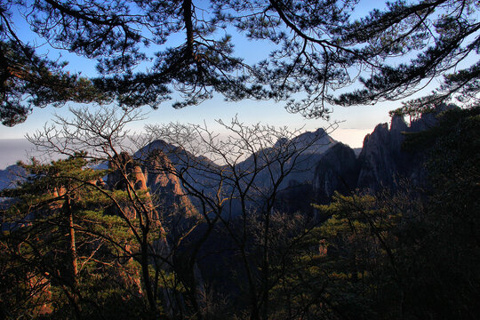 黄山远眺黄山美景