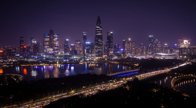 深圳南山区夜景全景