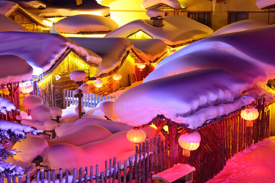 雪乡夜景