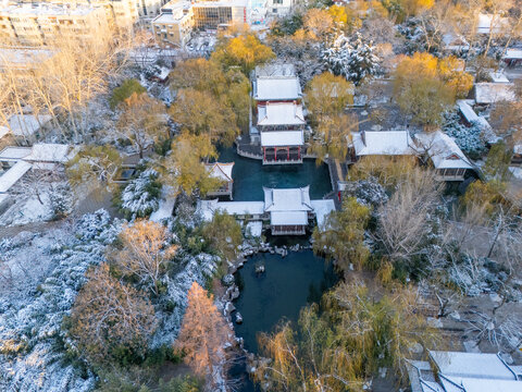 济南趵突泉公园雪景