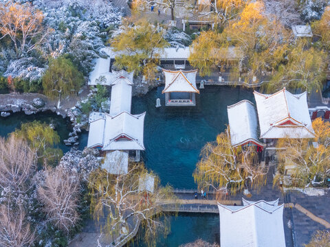 济南趵突泉公园雪景