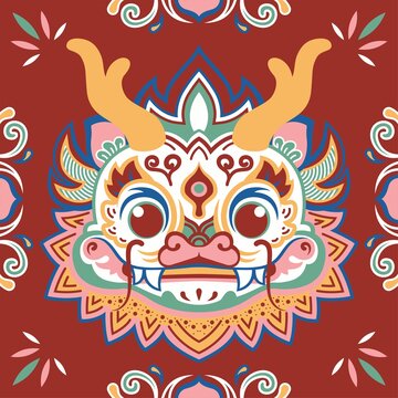 傳統(tǒng)紋樣龍頭圖案