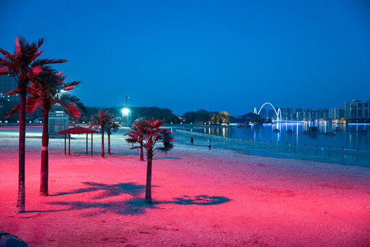 中国开封西湖银滩沙滩风景