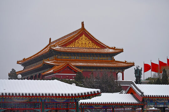 天安门雪景