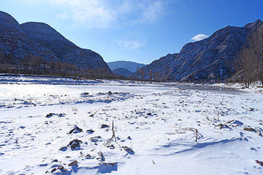 永定河雪景