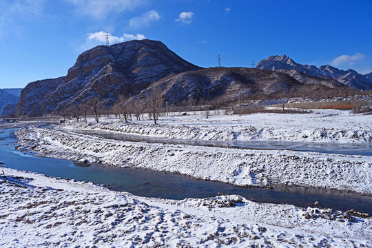 永定河雪景