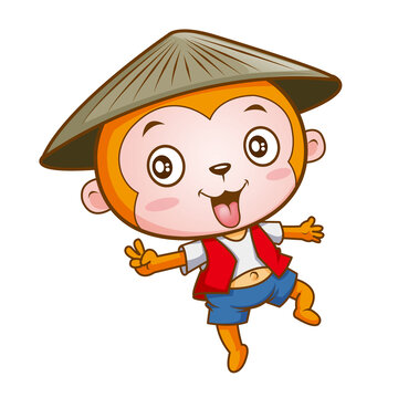 農(nóng)夫小猴子卡通