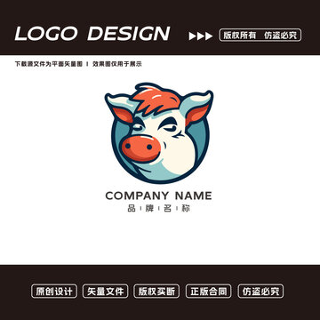 卡通牛logo