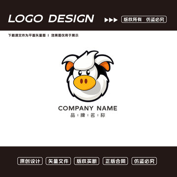 卡通牛logo标志