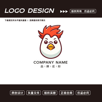 卡通雞logo標(biāo)志