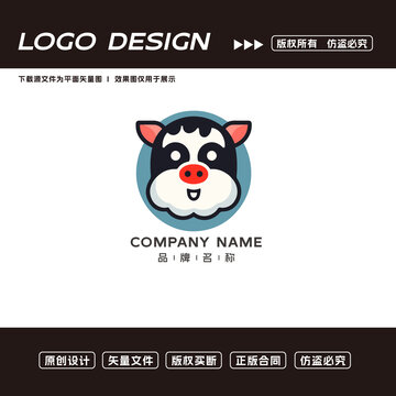 卡通牛logo标志