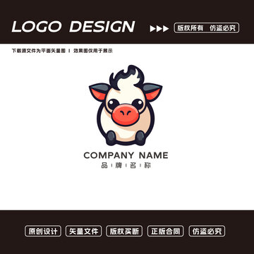 卡通牛logo