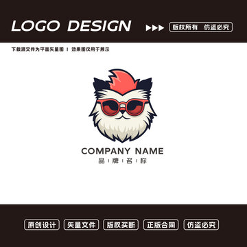 卡通猫logo标志