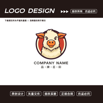 卡通牛logo标志