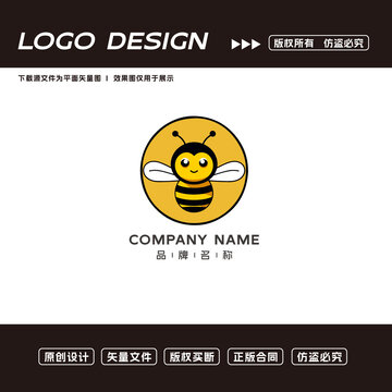 卡通蜜蜂logo標(biāo)志