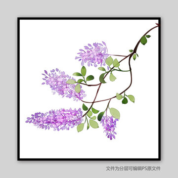丁香花裝飾畫