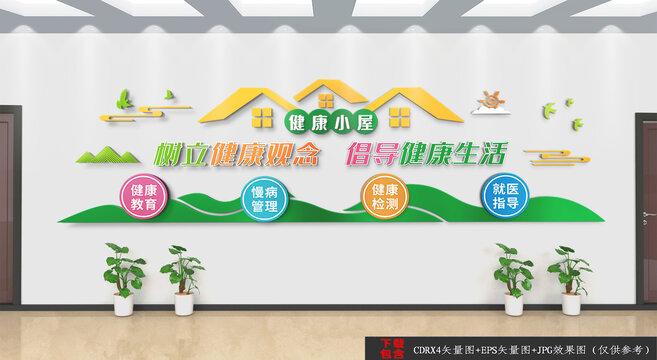健康小屋背景墻