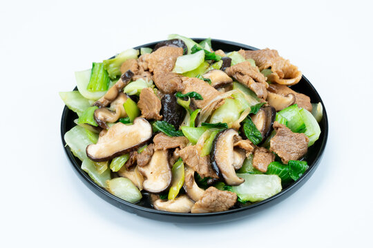 香菇肉片炒油菜