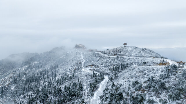 航拍信阳大别山灵山风光