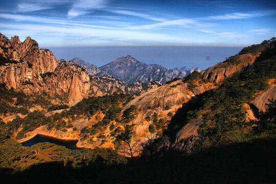 黄山远眺黄山群山