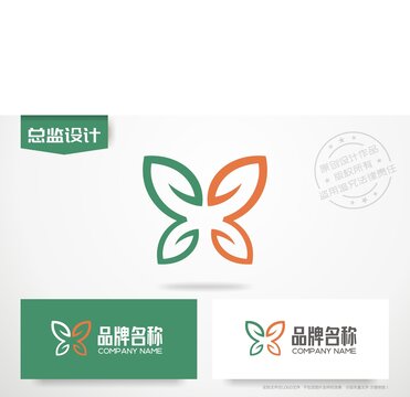 蝴蝶logo绿色标志