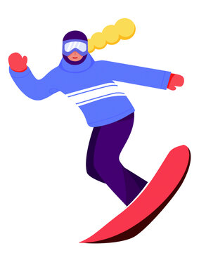 滑雪人物矢量插画