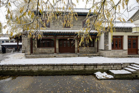 济南的冬天大明湖雪景