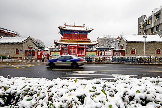 济南的冬天大明湖雪景