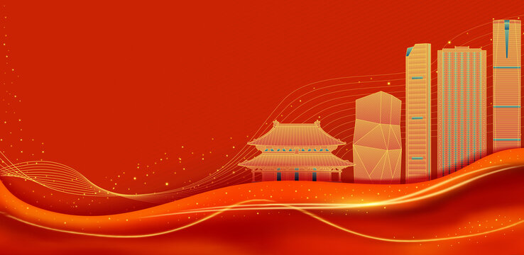 柳州红色建筑背景