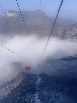 太行云台山揽车云海雪景