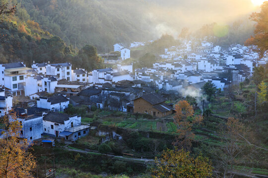 婺源长溪村夕照