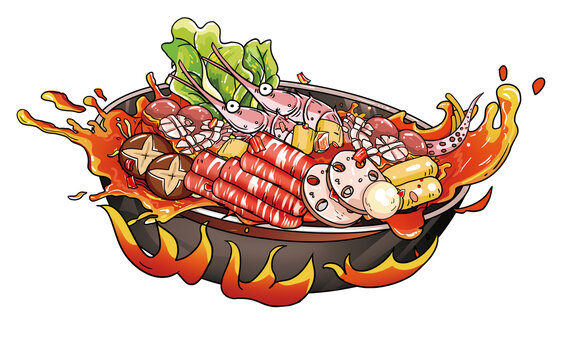 火鍋插畫