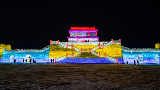 长春冰雪新天地冰雕与建筑景观