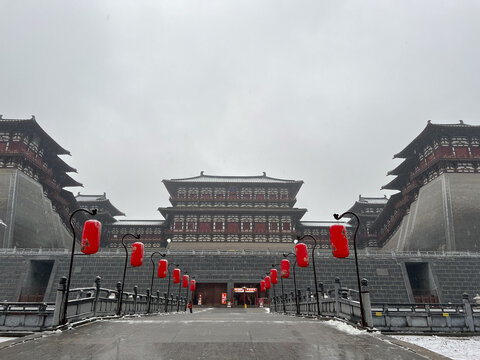 洛阳应天门雪景