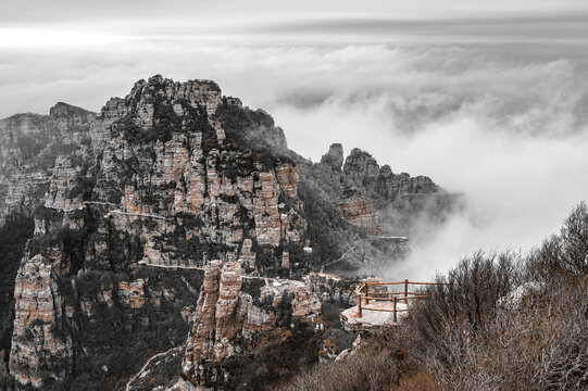 白石山云海雪景