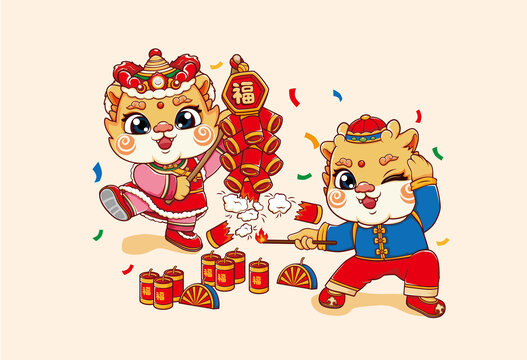 龍年年俗插畫