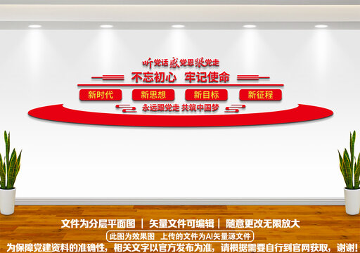 不忘初心文化墻